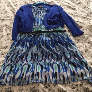 DONATED - Shades of Blue Dress and Sweater Set